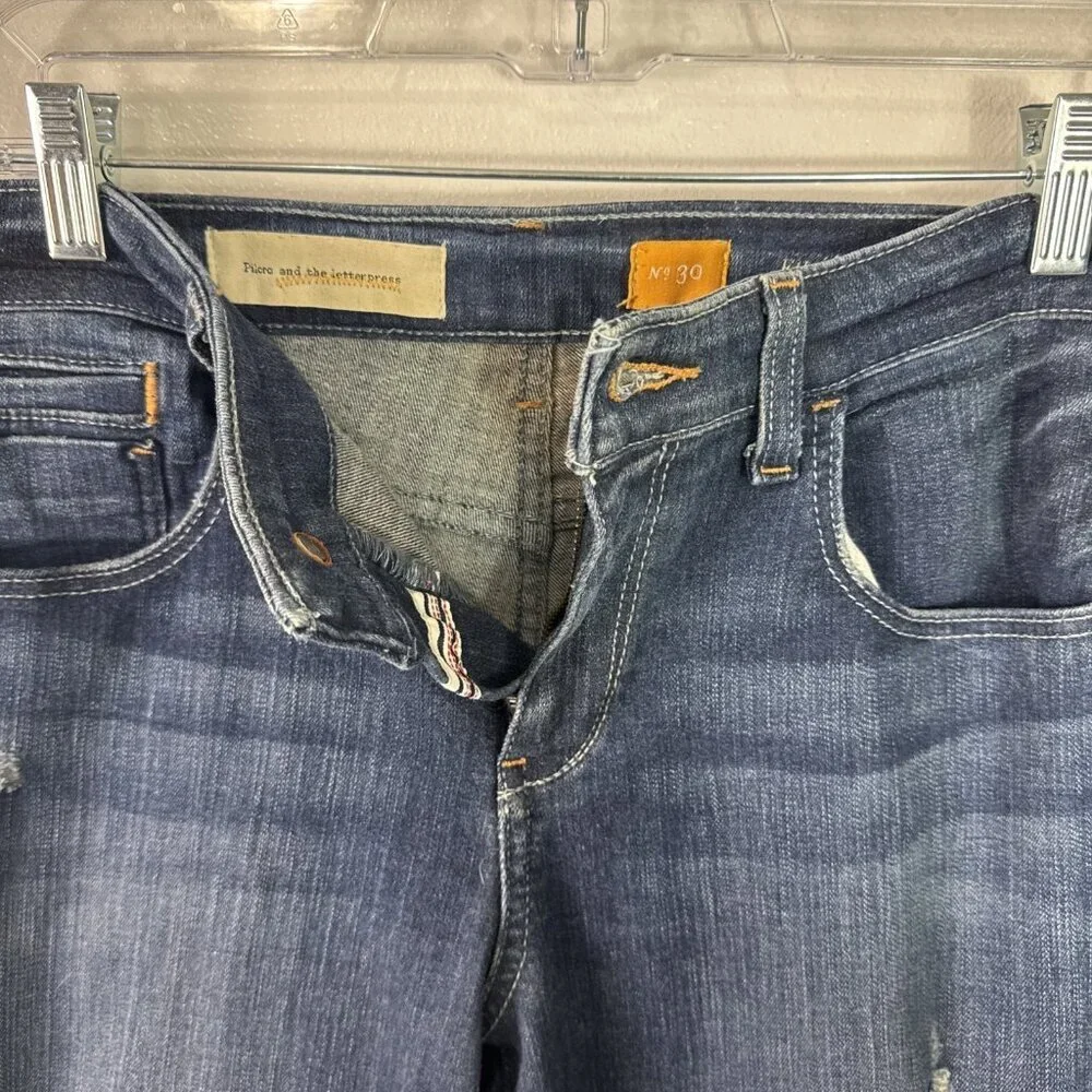 Anthropologie Pilcro and the Letterpress Women's 30 Stet‎ Fit Blue Jeans 33" - Picture 8 of 16
